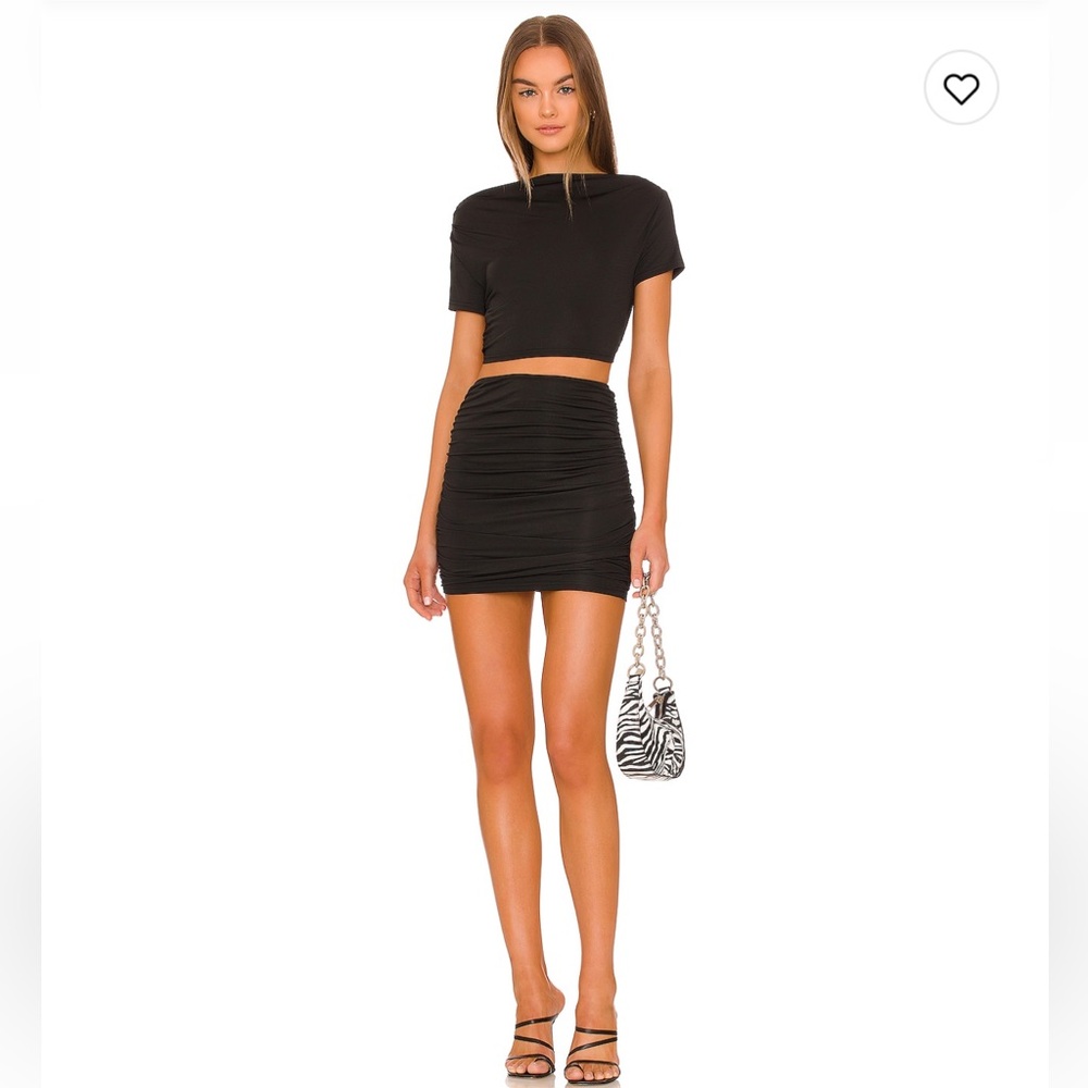 Superdown Kim Skirt Set in Black